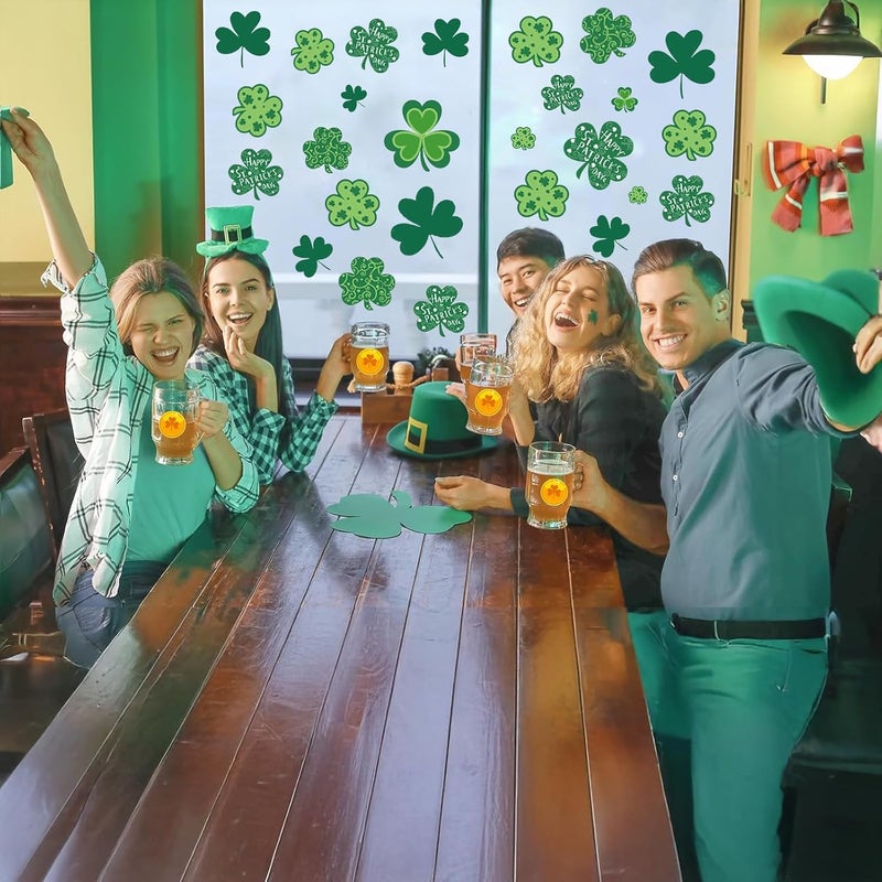 BV St. Patrick's Day Window Clings, 121 Pcs 8 Large Sheets Shamrock Window Stickers for St Patricks Day Decorations - Image 5